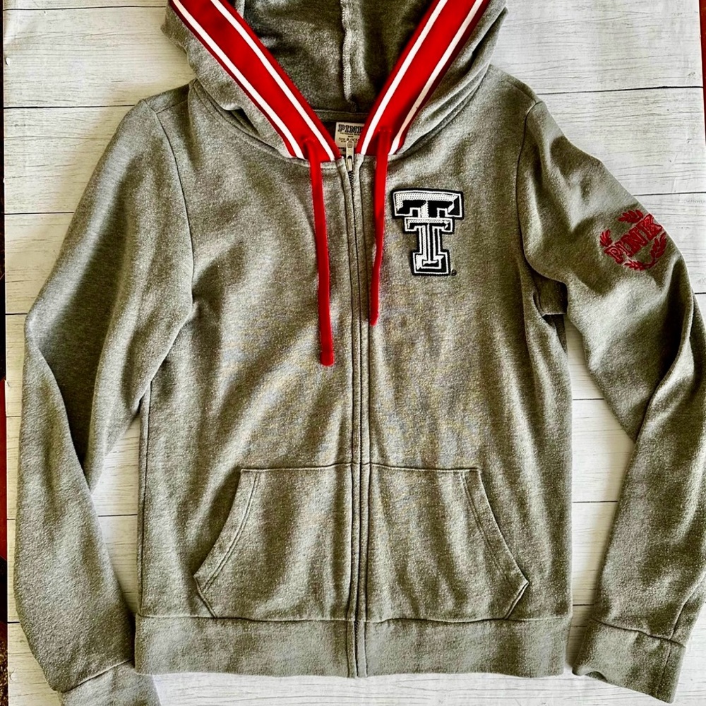 PINK Victoria's Secret/PINK Texas Tech Gray Hoodie